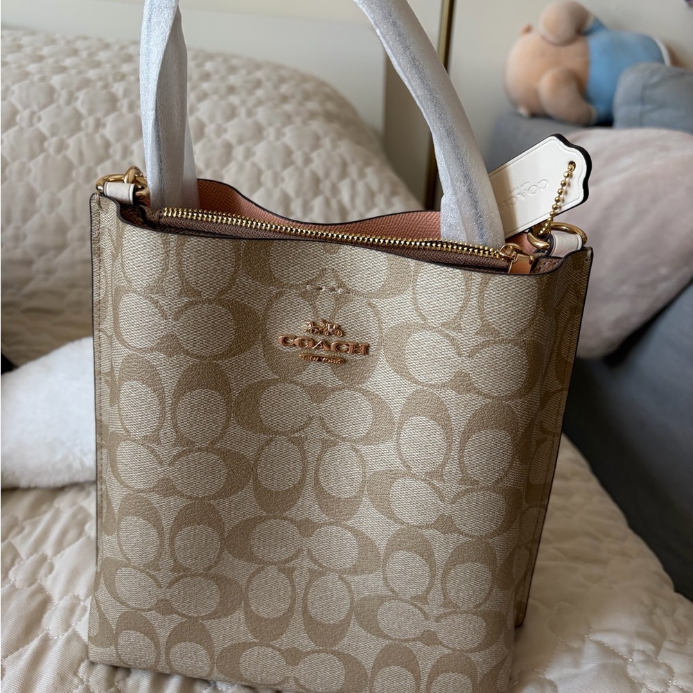 Coach Beige Signature Shoulder Bag
